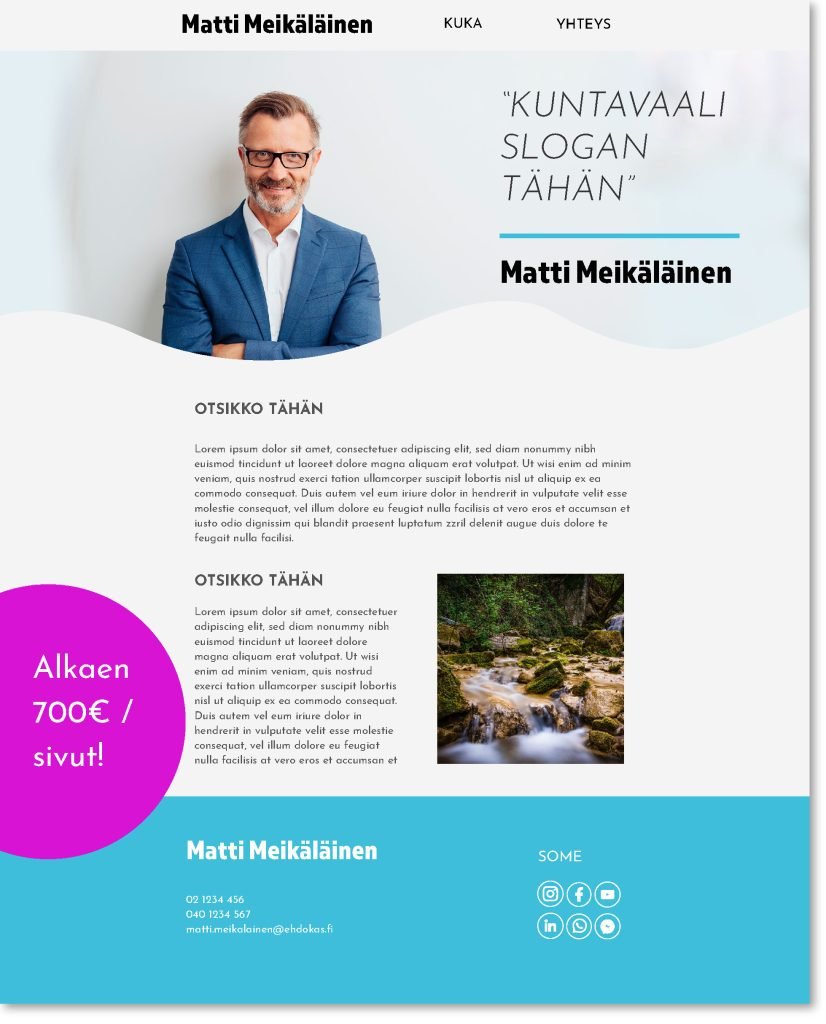 Kuntavaaliehdokas Kuntavaalimainonta Vaalit Vaalimainonta Verkkosivut Immaisigraphics